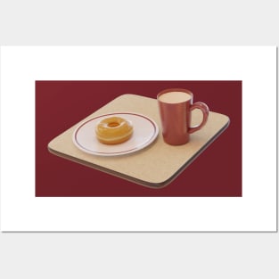 Maple donut and hot chocolate Posters and Art